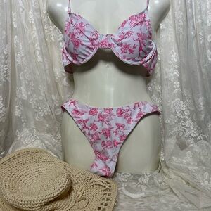 Pink Floral Bikini Set
